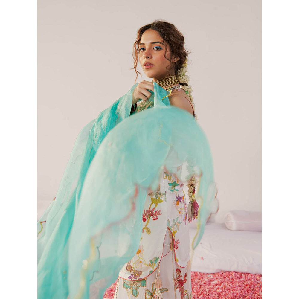 172 Threads Pearl Essence Sharara Kurta & Dupatta (Set of 3)