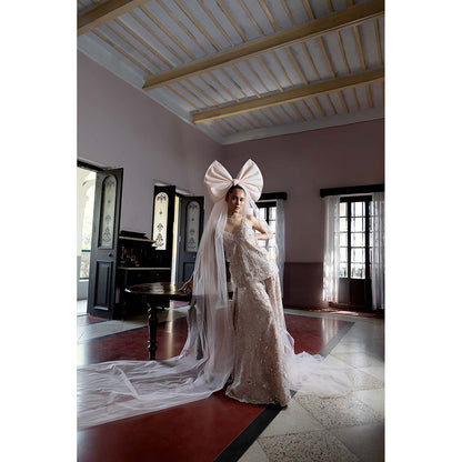 Aangan by Parul Pink Luminous Bloom Sharara with Top and Dupatta (Set of 3)