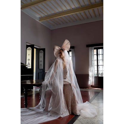 Aangan by Parul Pink Luminous Bloom Sharara with Top and Dupatta (Set of 3)