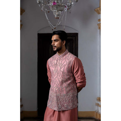 Aangan by Parul Mauve Stratus Kurta with Churidar and Nehru Jacket (Set of 3)