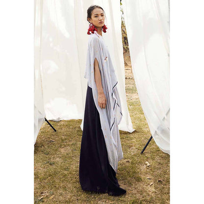 Aapro Label Blue Bandhej Loop Dress