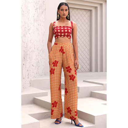 Aapro Label Orange and Red Yuki Co-Ord (Set of 2)