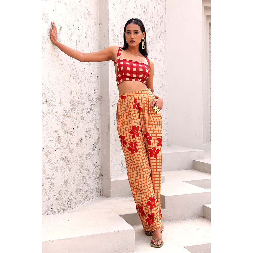 Aapro Label Orange and Red Yuki Co-Ord (Set of 2)