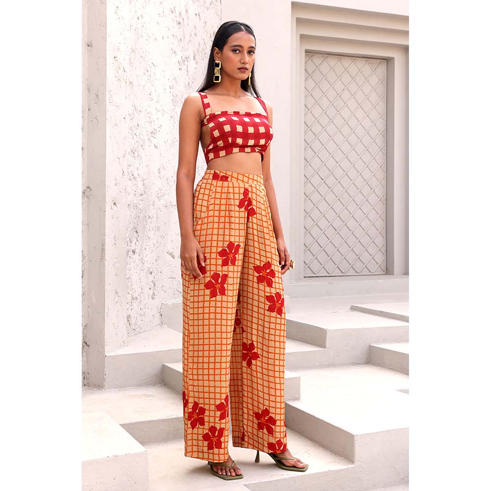 Aapro Label Orange and Red Yuki Co-Ord (Set of 2)