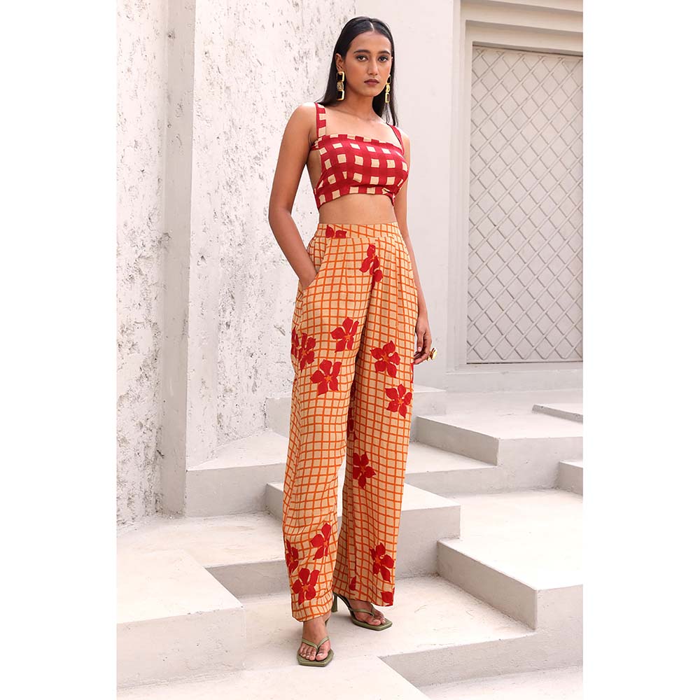 Aapro Label Orange and Red Yuki Co-Ord (Set of 2)