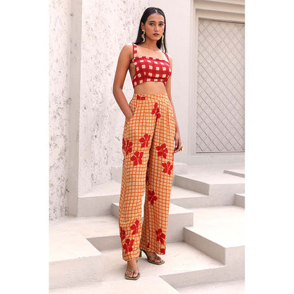 Aapro Label Orange and Red Yuki Co-Ord (Set of 2)