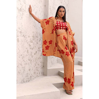 Aapro Label Orange and Red Phoenix Co-Ord (Set of 3)