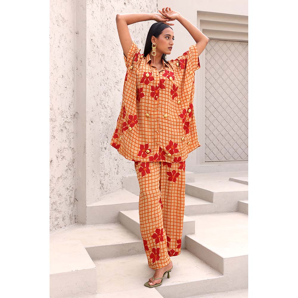 Aapro Label Orange and Red Bianca Co-Ord (Set of 2)