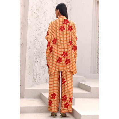 Aapro Label Orange and Red Bianca Co-Ord (Set of 2)