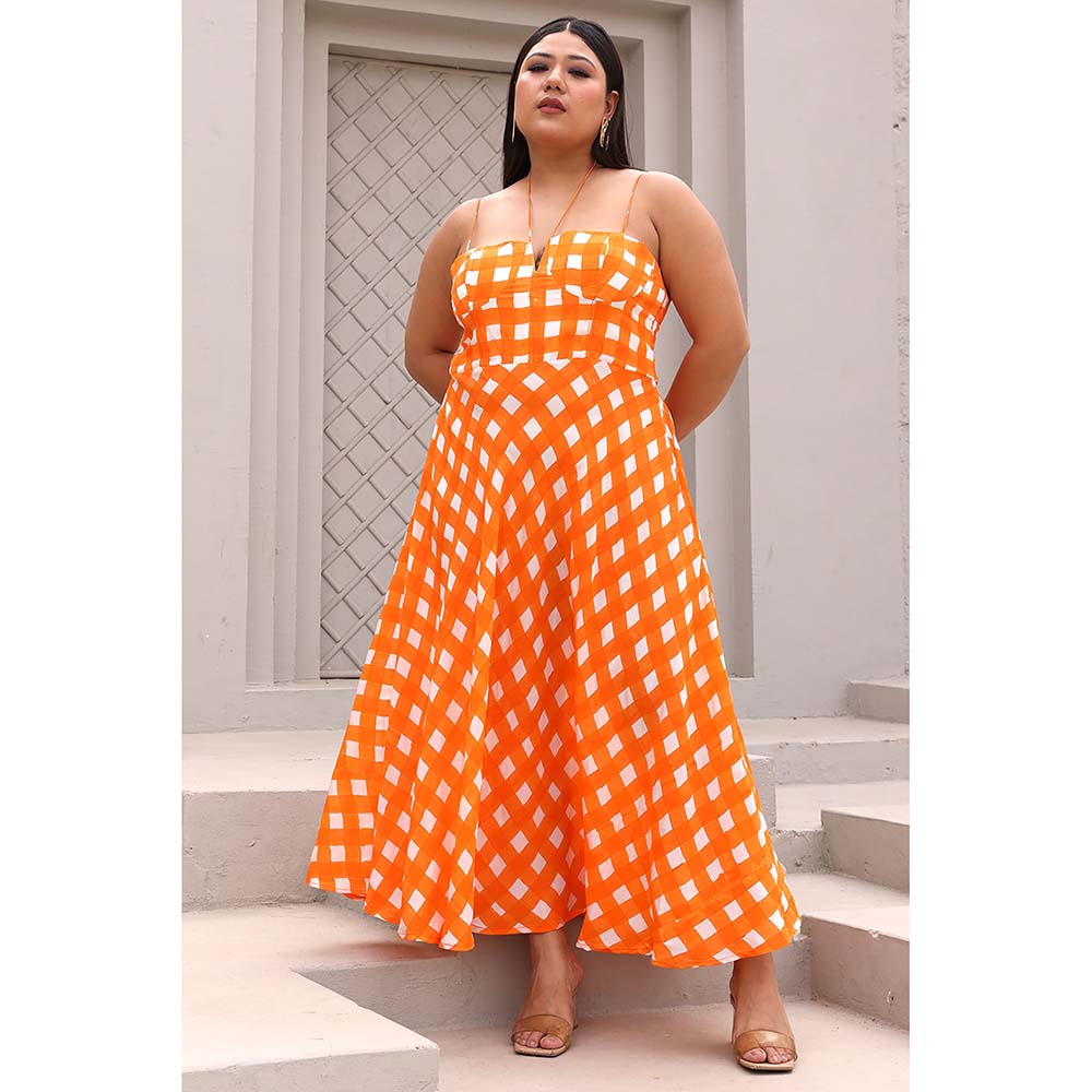 Aapro Label Orange Norbu Maxi Dress