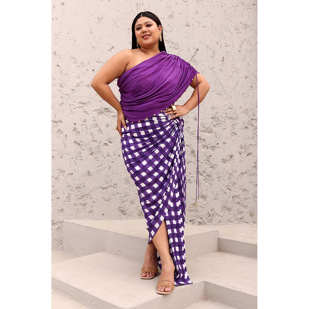 Aapro Label Purple Julia Draped Maxi Dress