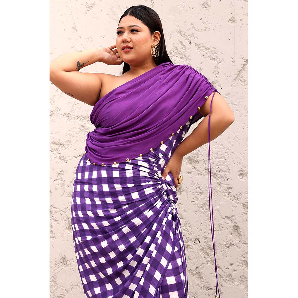 Aapro Label Purple Julia Draped Maxi Dress