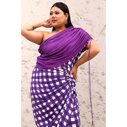 Aapro Label Purple Julia Draped Maxi Dress