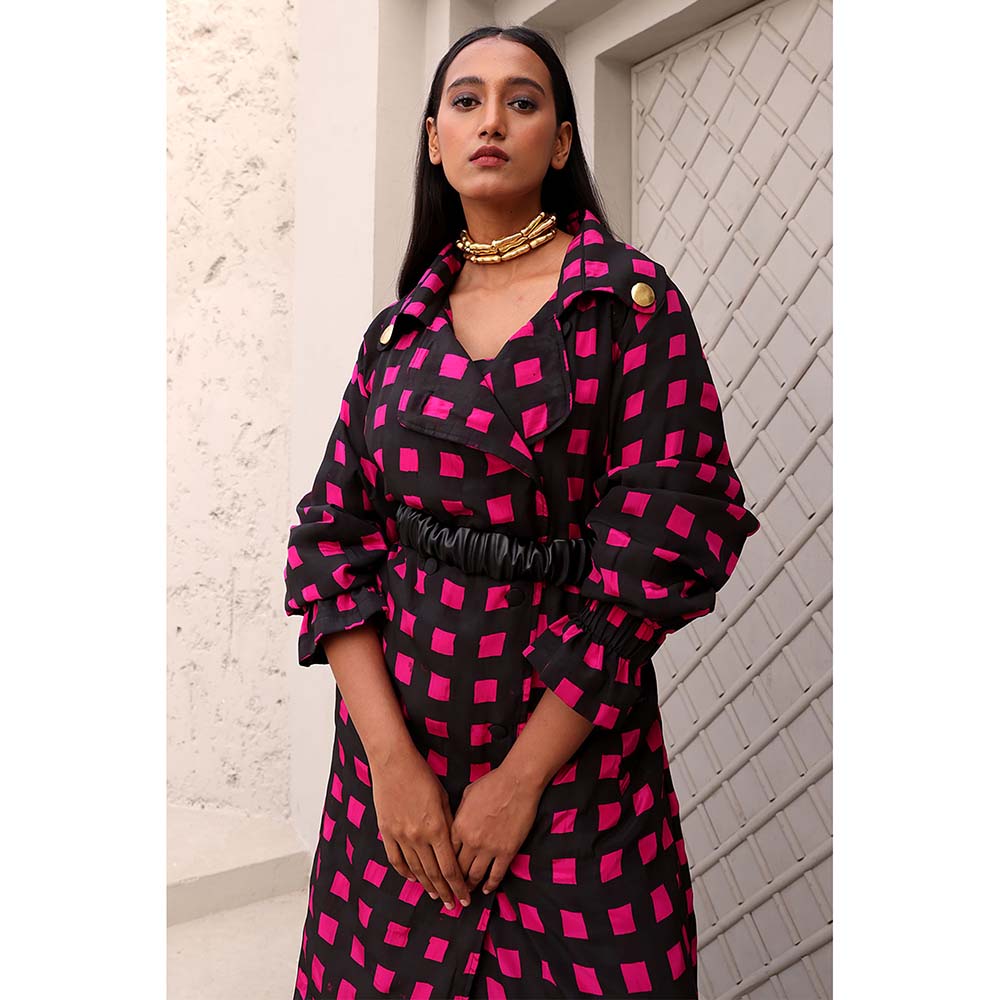 Aapro Label Hot Pink and Black Ruth Co-Ord (Set of 3)