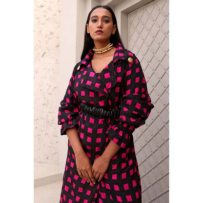 Aapro Label Hot Pink and Black Ruth Co-Ord (Set of 3)