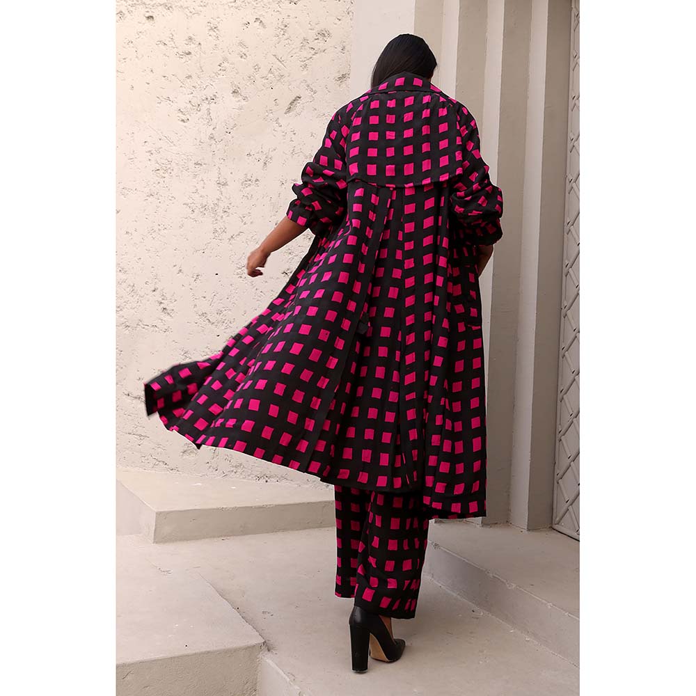 Aapro Label Hot Pink and Black Ruth Co-Ord (Set of 3)