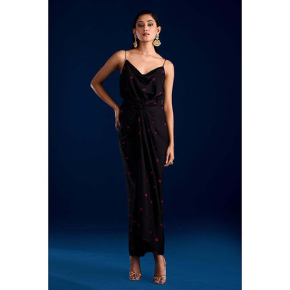 Aapro Label Sahar Draped Pink Dress