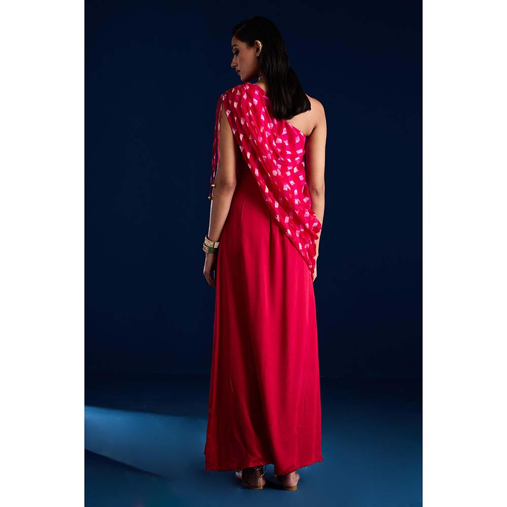 Aapro Label Aily Draped Red Dress