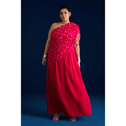 Aapro Label Aily Draped Red Dress