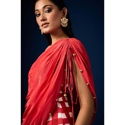 Aapro Label Seona Draped Red Dress