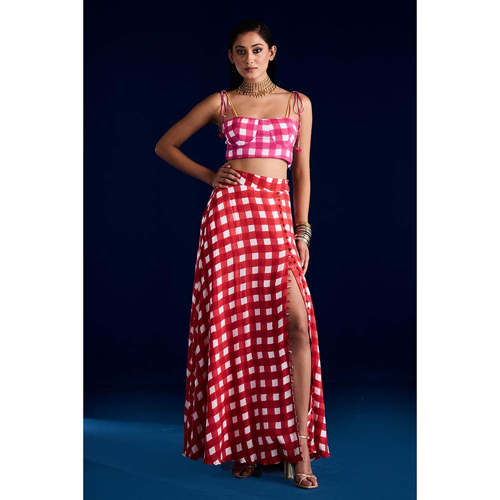 Aapro Label Kiana Multi-Color Skirt With Stitched Blouse