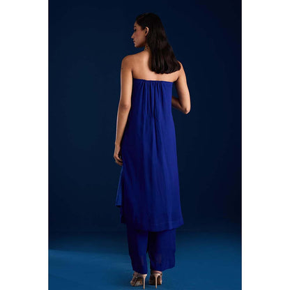 Aapro Label Rumani Blue Kurta With Pant And Dupatta