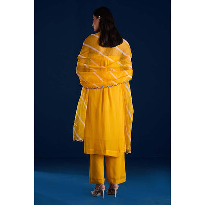 Aapro Label Alora Yellow Kurta With Pant And Dupatta