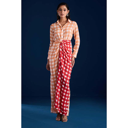 Aapro Label Lainey Peach Draped Dress