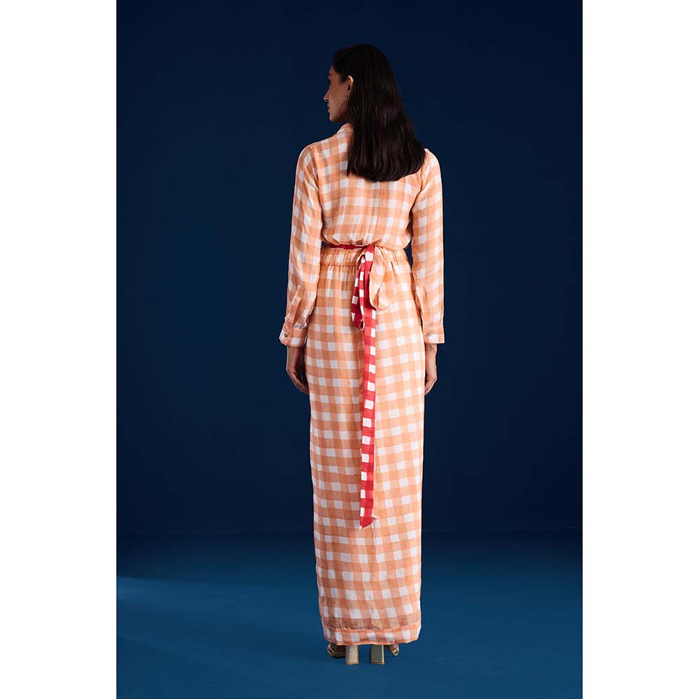 Aapro Label Lainey Peach Draped Dress