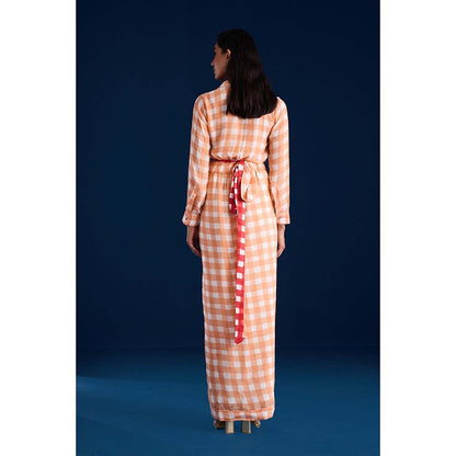 Aapro Label Lainey Peach Draped Dress