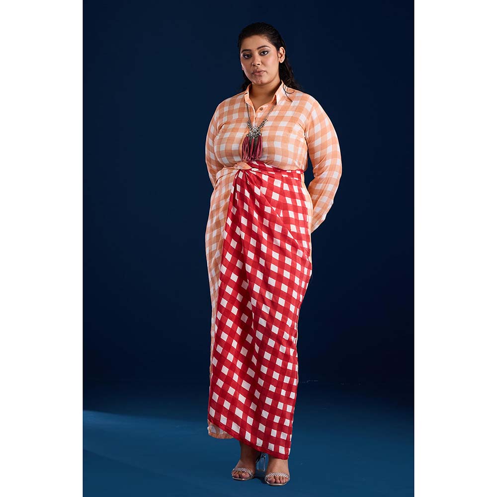 Aapro Label Lainey Peach Draped Dress