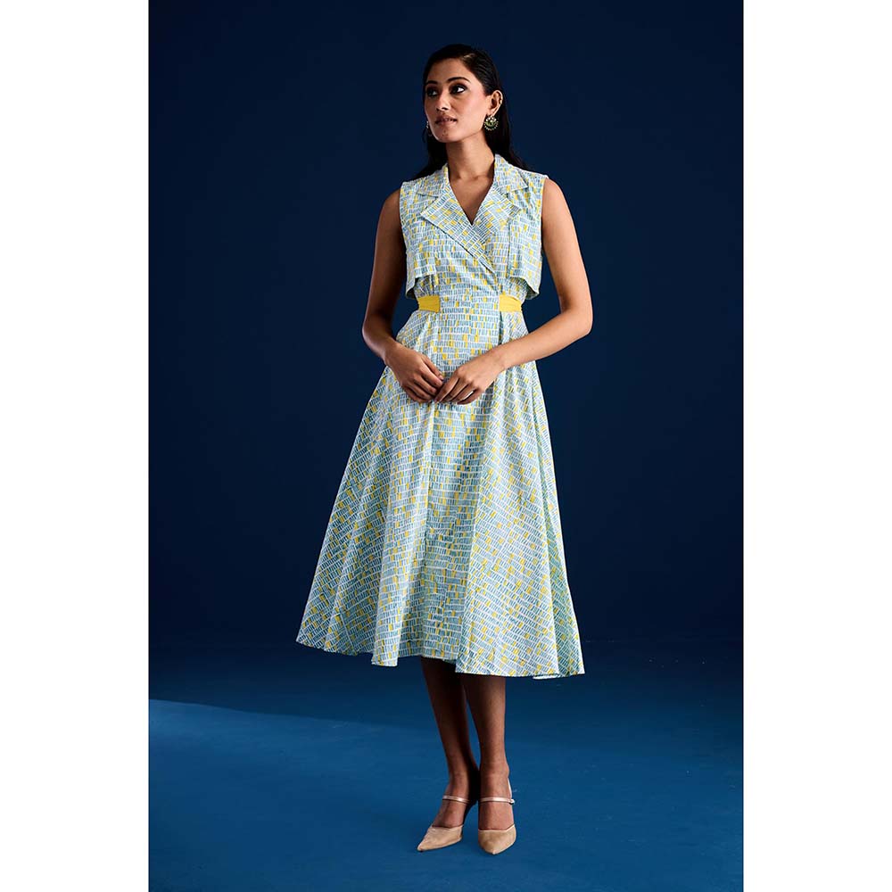 Aapro Label Nara Trench Dress - Blue