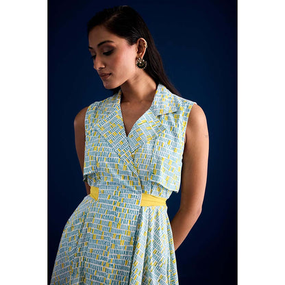 Aapro Label Nara Trench Dress - Blue