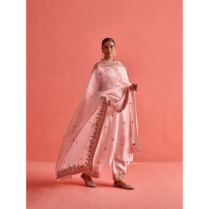 Aarti Sethia Studio Powder Pink Kurta and Pant with Dupatta (Set of 3)
