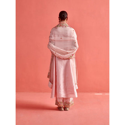 Aarti Sethia Studio Powder Pink Kurta and Pant with Dupatta (Set of 3)