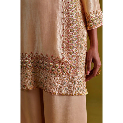 Aarti Sethia Studio Beige Palazzo with Kurta and Dupatta (Set of 3)