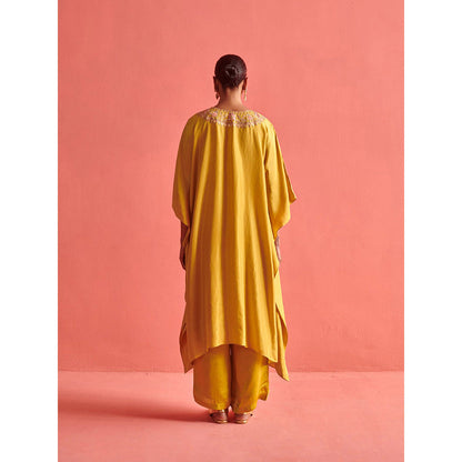 Aarti Sethia Studio Mustard Yellow Kaftan and Palazzo (Set of 2)
