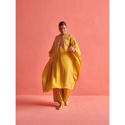 Aarti Sethia Studio Mustard Yellow Kaftan and Palazzo (Set of 2)