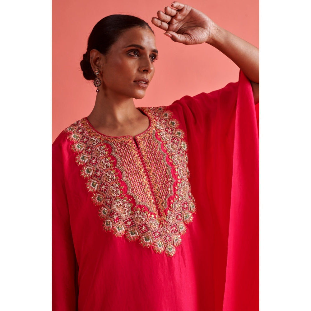 Aarti Sethia Studio Rani Pink Kaftan with Palazzo (Set of 2)