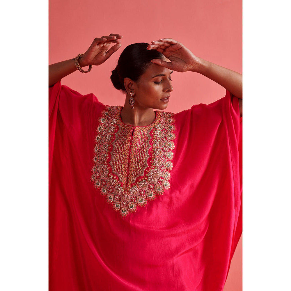 Aarti Sethia Studio Rani Pink Kaftan with Palazzo (Set of 2)