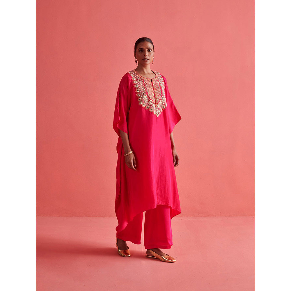 Aarti Sethia Studio Rani Pink Kaftan with Palazzo (Set of 2)
