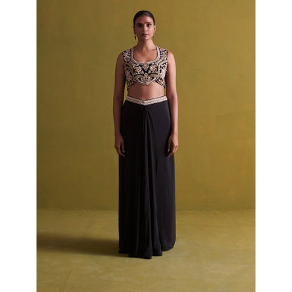 Aarti Sethia Studio Black Blouse and Skirt (Set of 2)