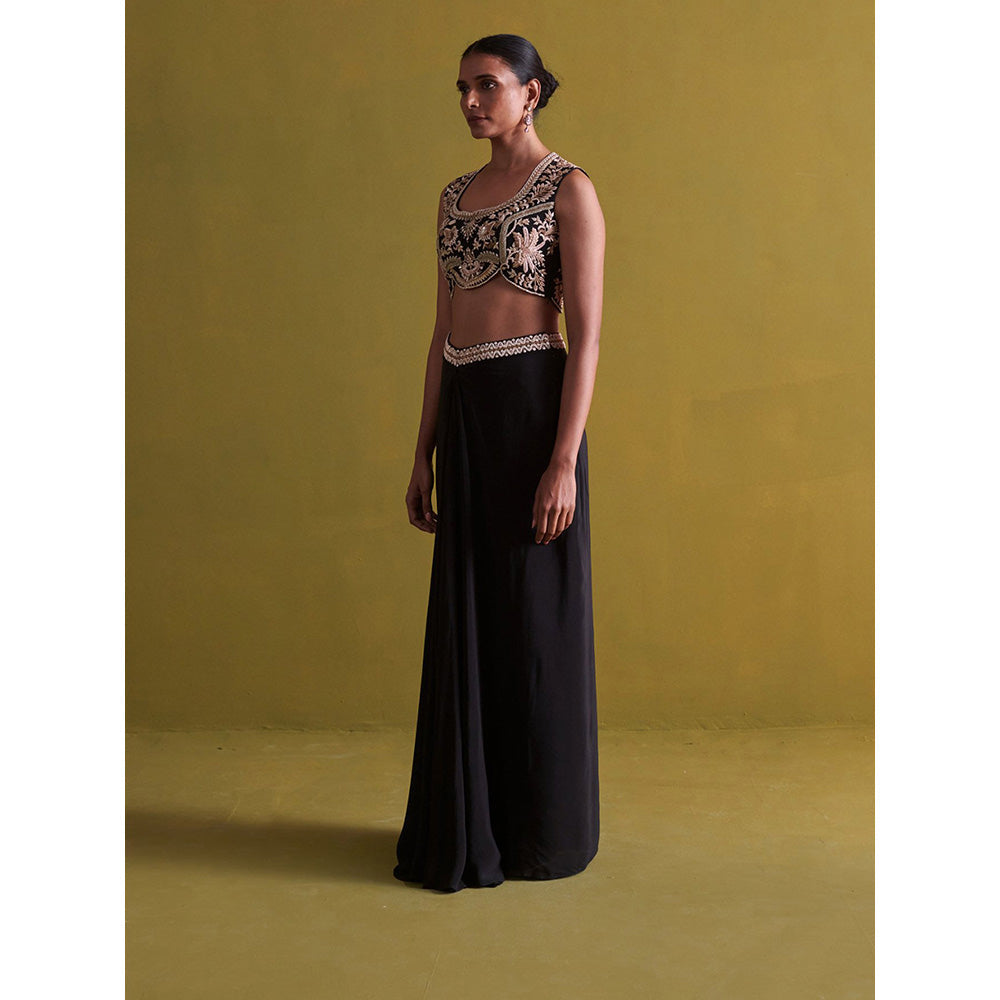Aarti Sethia Studio Black Blouse and Skirt (Set of 2)