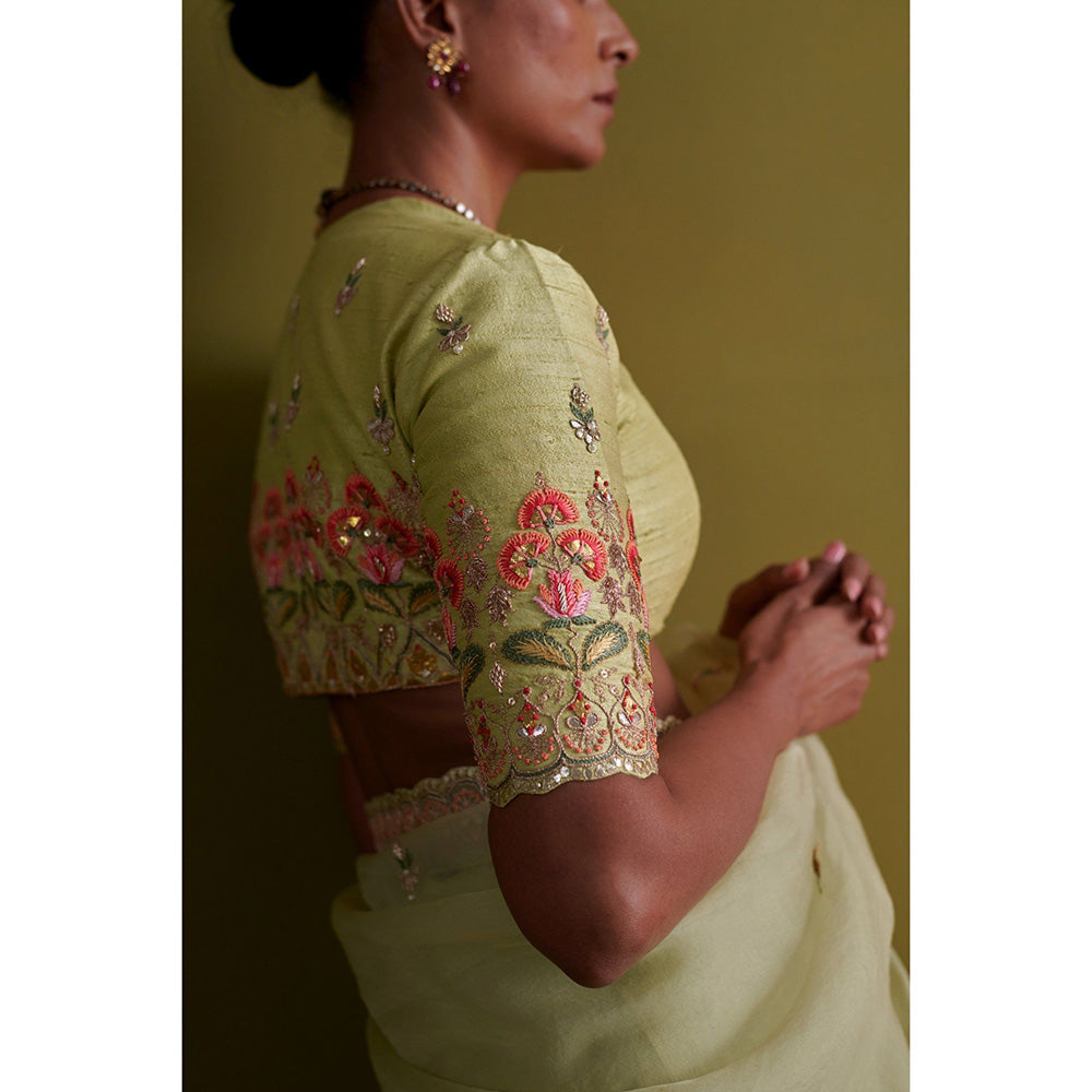 Aarti Sethia Studio Pista Green Stitched Blouse