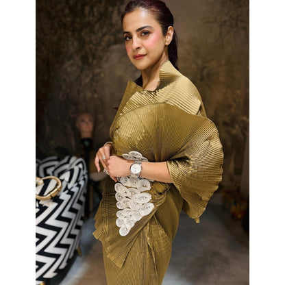 Aasabysimran Olive Dusk Lunar Bloom In Olive Top