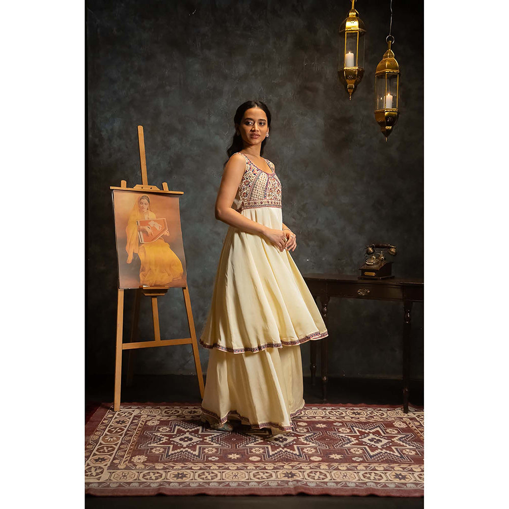 Aavya Store Ivory Palazzo with Kurta (Set of 2)