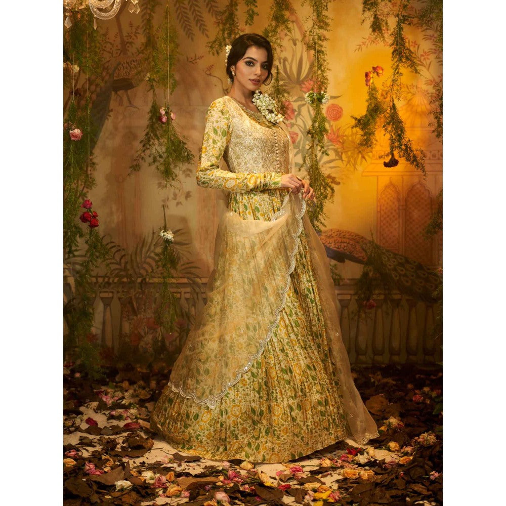 Aayushi Maniar Nargis Anarkali Kurta with Dupatta Yellow (Set of 2)