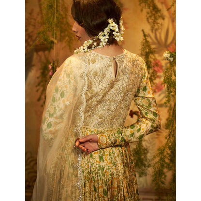 Aayushi Maniar Nargis Anarkali Kurta with Dupatta Yellow (Set of 2)