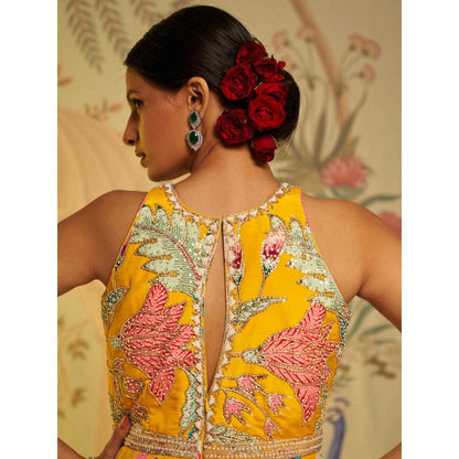 Aayushi Maniar Amber Floral Jumpsuit Yellow