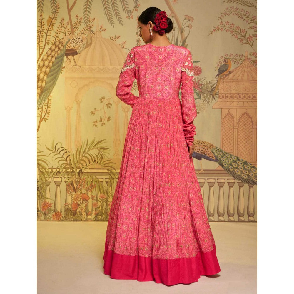 Aayushi Maniar Rani Bhandini Anarkali Kurta and Dupatta Pink (Set of 2)